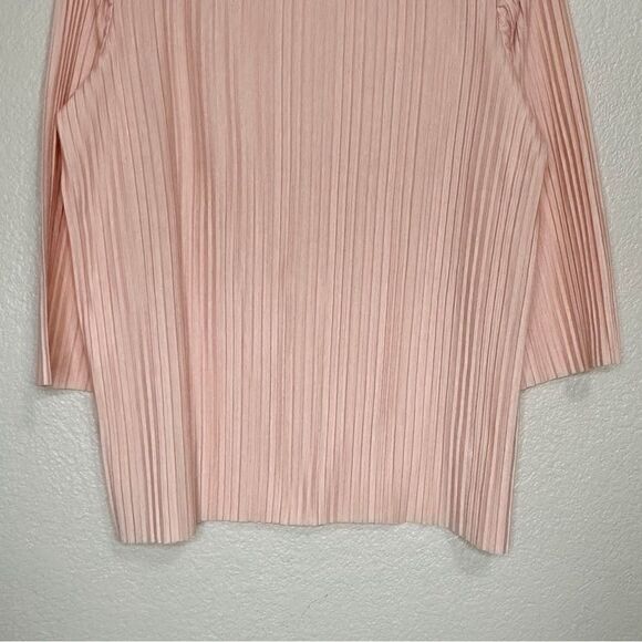 Chico’s Pleated Powder Pink 3/4 Sleeves Pullover Top, Size XL - Picture 4 of 12